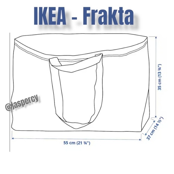 IKEA FRAKTA Ten (10) Large Blue Reusable Shopping Bags Laundry Tote Bag Storage - Picture 2 of 8